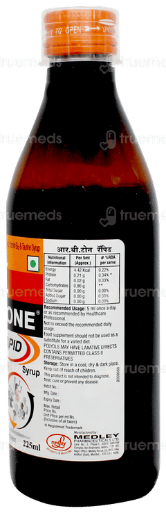 R B Tone Rapid Sugar Free Syrup 225ml R B Tone Rapid Sugar Free Syrup 225ml