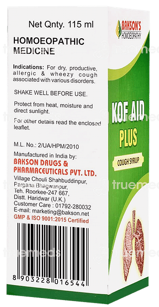 Baksons Kof Aid Plus Cough Syrup 115 ML