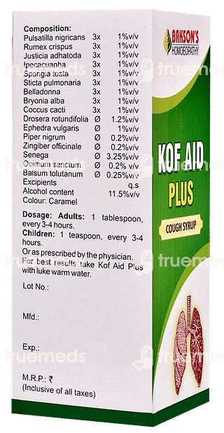 Baksons Kof Aid Plus Cough Syrup 115 ML