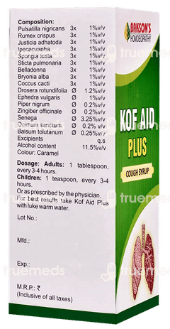 Baksons Kof Aid Plus Cough Syrup 115Ml