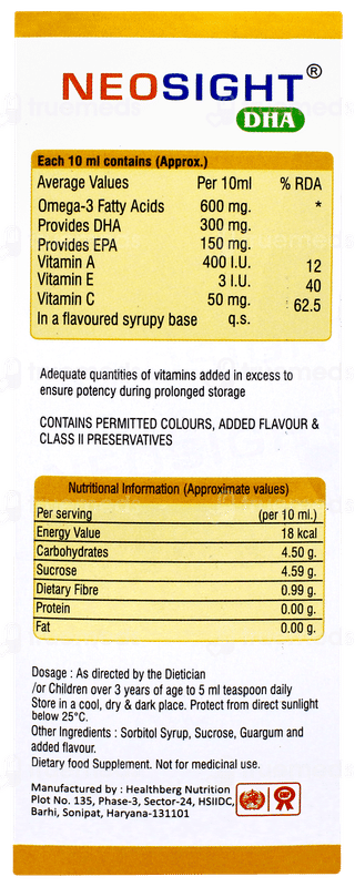 Neosight Dha Syrup 150 ML