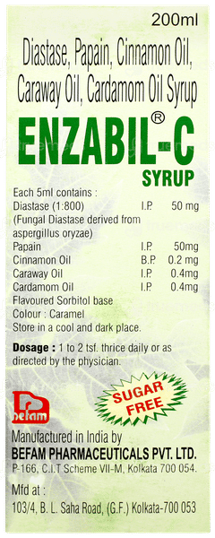 Enzabil C Sugar Free Syrup 200ml