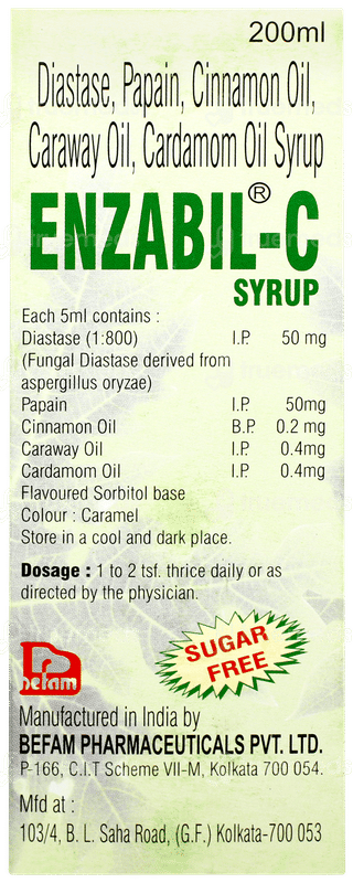 Enzabil C Sugar Free Syrup 200ml