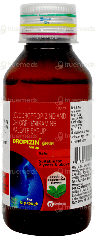Dropizin Peppermint Flavour Syrup 100ml