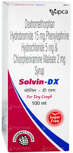 Solvin Dx Raspberry Flavour Sugar Free Syrup 100ml