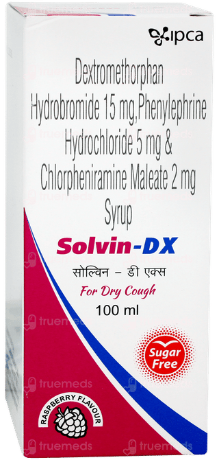 Solvin Dx Raspberry Flavour Sugar Free Syrup 100ml