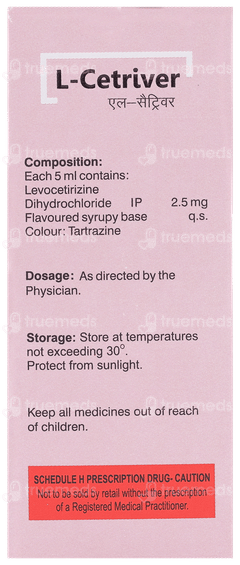 L Cetriver Syrup 30 ML L Cetriver Syrup 30 ML