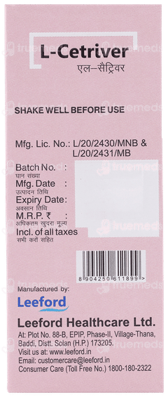 L Cetriver Syrup 30 ML L Cetriver Syrup 30 ML