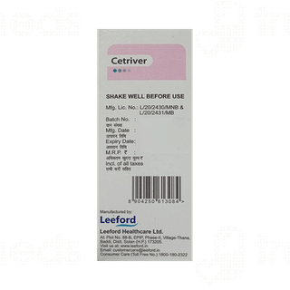 Cetriver Syrup 60Ml