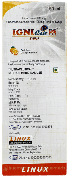 Ignicar Ds Plus Orange Flavour Syrup 150ml