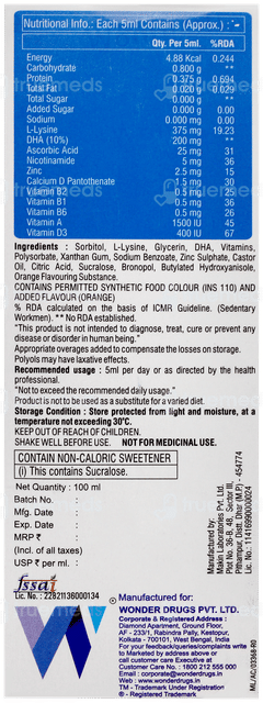 Wonfit Dha Junior Syrup 100ml