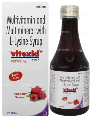 Vitexid+ Raspberry Flavour Sugar Free Syrup 200ml