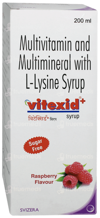 Vitexid+ Raspberry Flavour Sugar Free Syrup 200ml