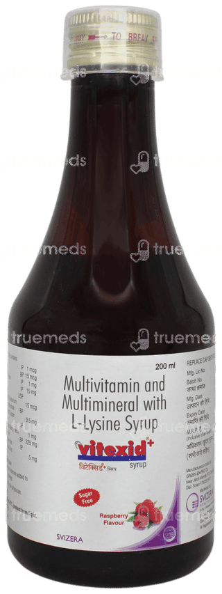 Vitexid+ Raspberry Flavour Sugar Free Syrup 200ml