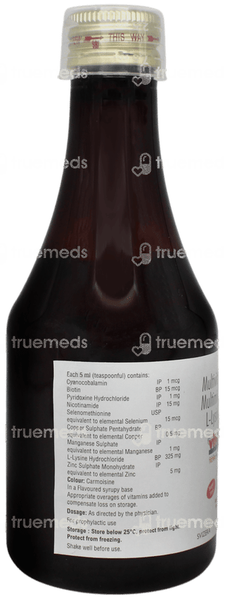 Vitexid+ Raspberry Flavour Sugar Free Syrup 200ml