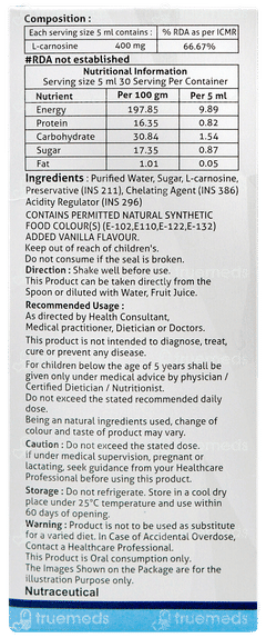 L Carno Shine 400 Syrup 150ml