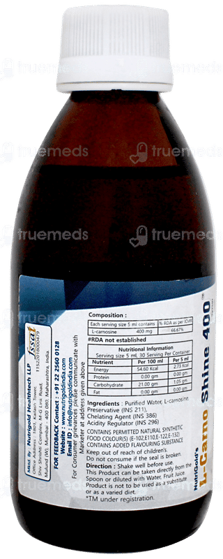 L Carno Shine 400 Syrup 150ml