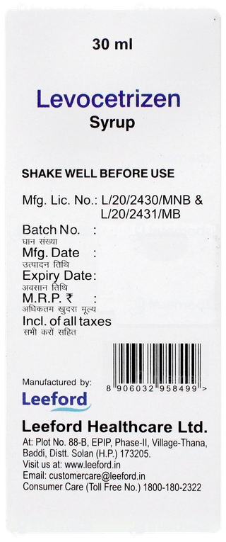 Levocetrizen Syrup 30ml