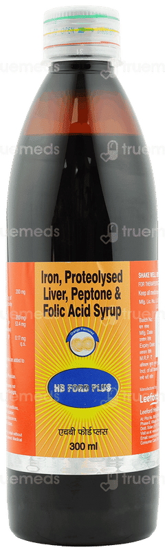 Hb Ford Plus Orange Flavour Syrup 300 Ml