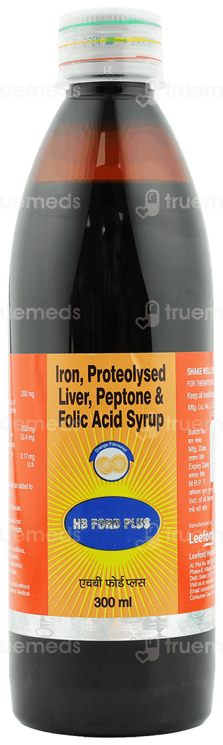 Hb Ford Plus Orange Flavour Syrup 300 Ml