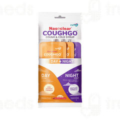 Nasoclear Coughgo Day + Night Strawberry Flavour Sugar Free 10ml Pack Of 3 Syrup