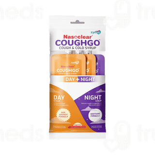Nasoclear Coughgo Day + Night Strawberry Flavour Sugar Free 10ml Pack Of 3 Syrup