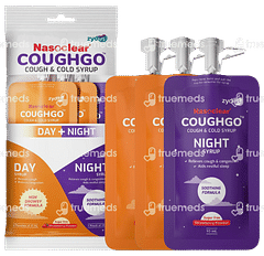 Nasoclear Coughgo Day + Night Strawberry Flavour Sugar Free 10ml Pack Of 3 Syrup