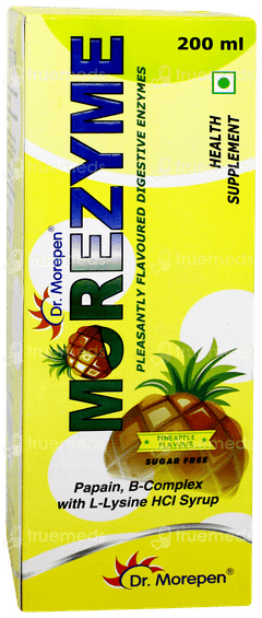 Morezyme Pineapple Flavour Sugar Free Syrup 200ml