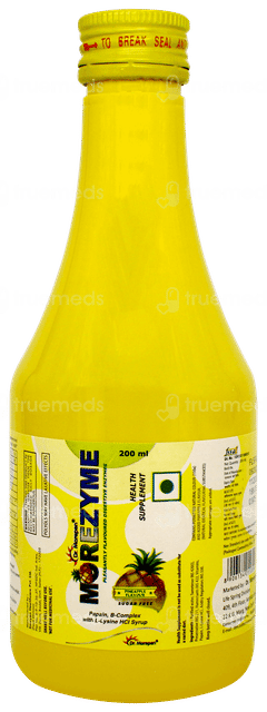 Morezyme Pineapple Flavour Sugar Free Syrup 200ml