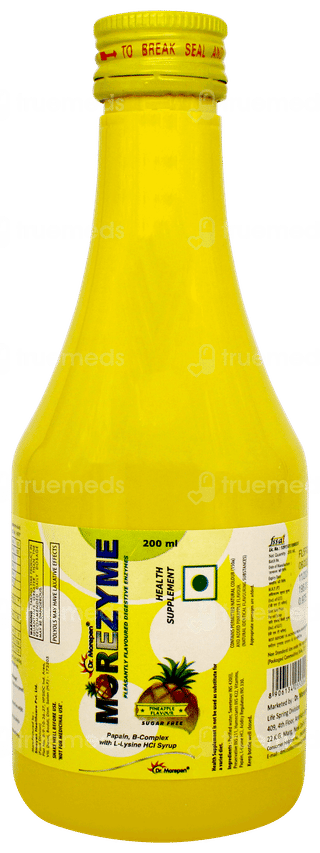 Morezyme Pineapple Flavour Sugar Free Syrup 200ml
