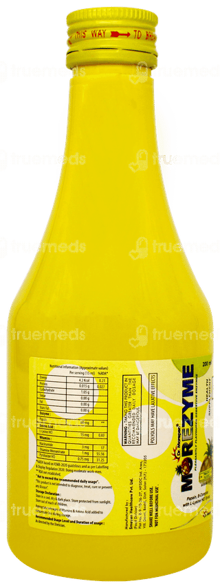 Morezyme Pineapple Flavour Sugar Free Syrup 200ml