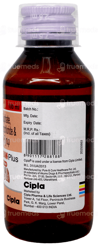Rexcof Bm Plus Syrup 100Ml