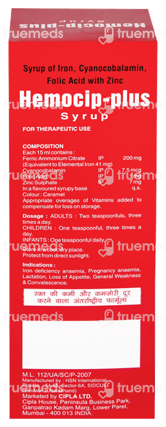 Hemocip Plus Syrup 300ml