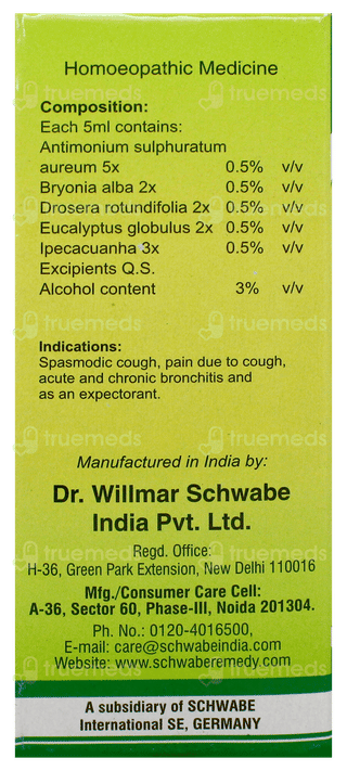 Dr Willmar Schwabe Tussistin Syrup 100Ml