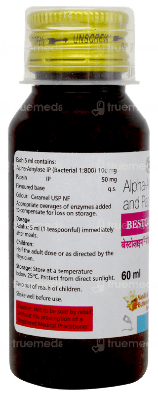 Bestozyme Pd Vanilla & Butterscotch Flavour Syrup 60ml