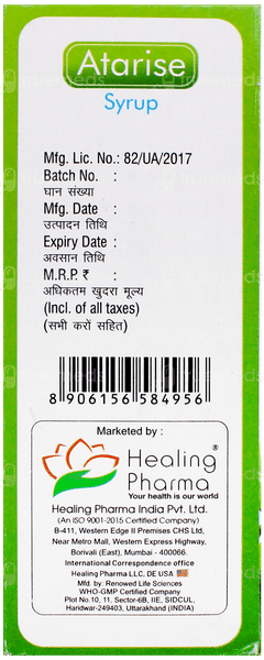 Atarise Syrup 100Ml Atarise Syrup 100Ml