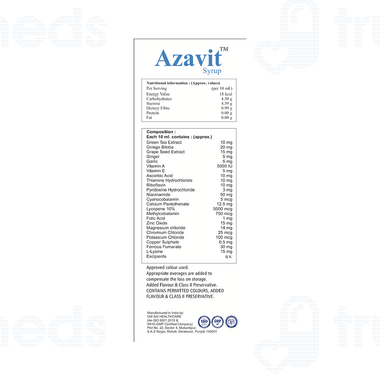 Azavit Syrup 200ml - Uses, Side Effects, Dosage, Price | Truemeds