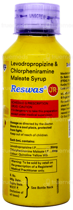 Reswas Jr Ginger Lemon Flavour Syrup 120ml