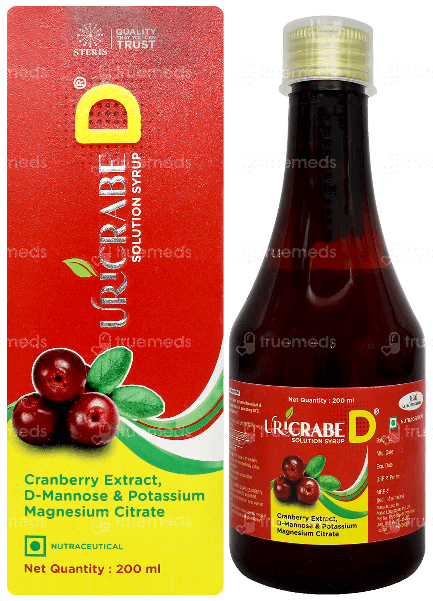 Uricrabe D Syrup 200ml - Uses, Side Effects, Dosage, Price | Truemeds