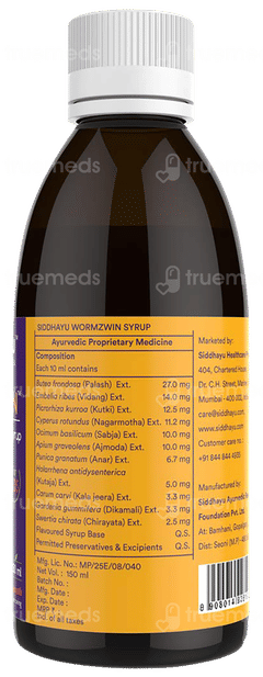 Siddhayu Wormzwin Herbal De Worming For Kids Syrup 150ml