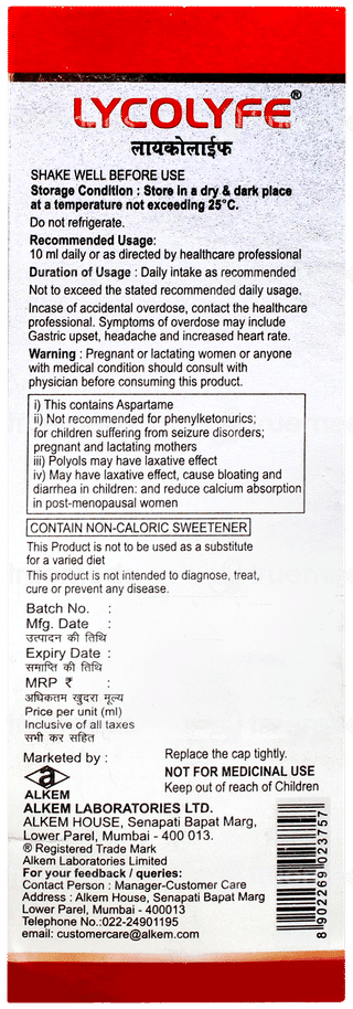 Lycolyfe Syrup 200ml
