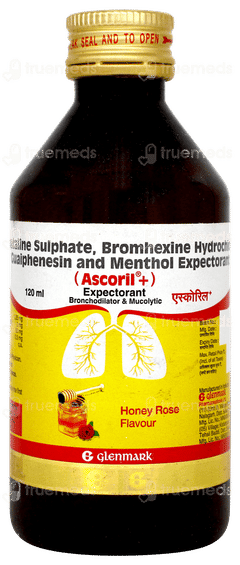 Ascoril + Honey Rose Flavour Expectorant 120ml Ascoril + Honey Rose Flavour Expectorant 120ml