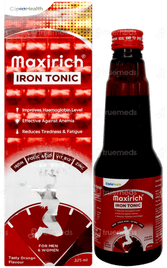 Maxirich Iron Tonic Orange Flavour Syrup 225ml