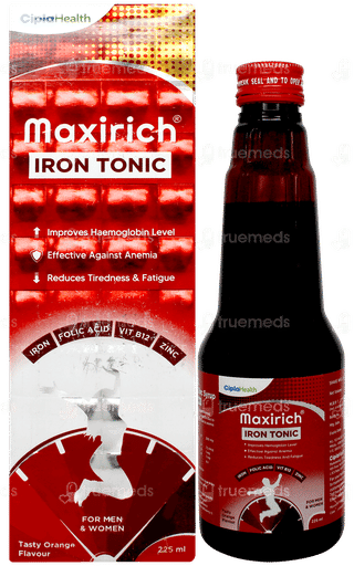 Maxirich Iron Tonic Orange Flavour Syrup 225ml