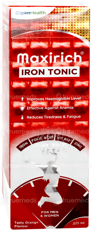 Maxirich Iron Tonic Orange Flavour Syrup 225ml