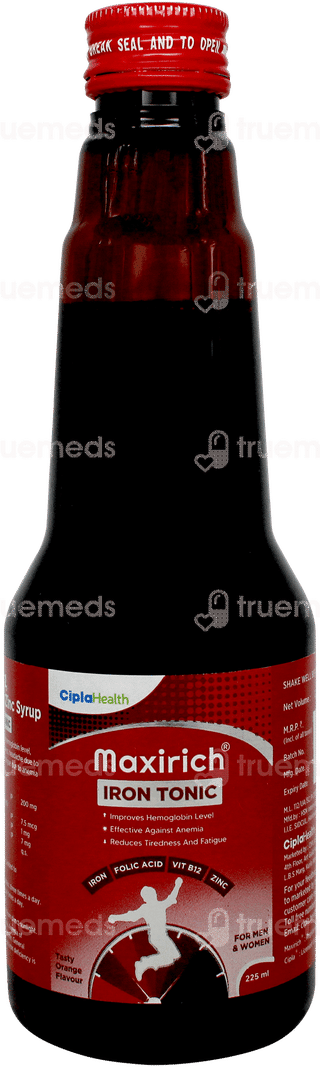 Maxirich Iron Tonic Orange Flavour Syrup 225ml