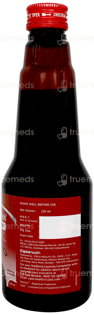 Maxirich Iron Tonic Orange Flavour Syrup 225ml