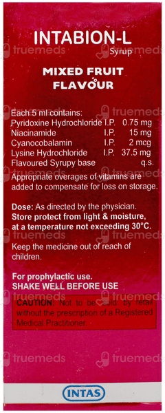 Intabion L Mixed Fruit Flavour Syrup 200ml
