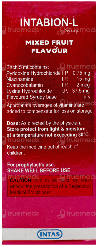 Intabion L Mixed Fruit Flavour Syrup 200ml