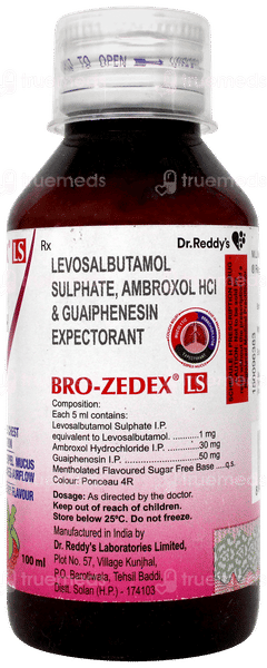 Bro Zedex Ls Raspberry Flavour Expectorant 100ml